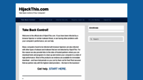 What Hijackthis.com website looked like in 2019 (5 years ago)