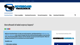 What Hoverboardvergelijken.nl website looked like in 2019 (5 years ago)