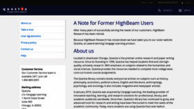 What Highbeam.com website looked like in 2019 (5 years ago)
