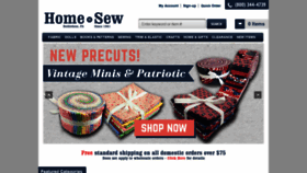 What Homesew.com website looked like in 2019 (5 years ago)