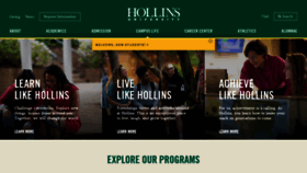 What Hollins.edu website looked like in 2019 (4 years ago)