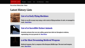 What Historylists.org website looked like in 2019 (4 years ago)