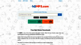 What H2mp3.com website looked like in 2019 (4 years ago)