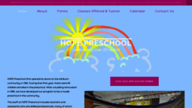 What Hopepreschool.org website looked like in 2019 (4 years ago)