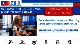What Hillcollege.edu website looked like in 2019 (4 years ago)