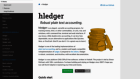 What Hledger.org website looked like in 2019 (4 years ago)