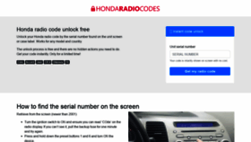 What Hondaradiocodes.com website looked like in 2019 (4 years ago)