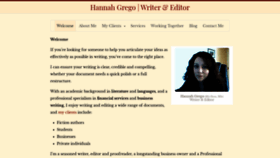 What Hannahgrego.com website looked like in 2019 (4 years ago)