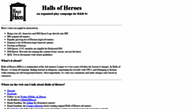 What Hallsofheroes.com website looked like in 2019 (4 years ago)