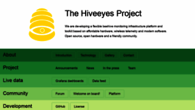 What Hiveeyes.org website looked like in 2019 (4 years ago)