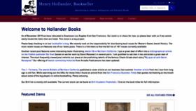 What Hollanderbooks.com website looked like in 2020 (4 years ago)