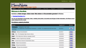 What Heronote.com website looked like in 2020 (6 years ago)