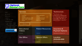 What Highlandsdental.com website looked like in 2020 (4 years ago)