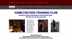 What Hamiltondogtraining.com website looked like in 2020 (4 years ago)