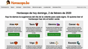 What Horoscopo.bo website looked like in 2020 (4 years ago)