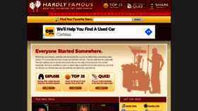 What Hardlyfamous.com website looked like in 2020 (4 years ago)