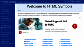 What Htmlsymbols.xyz website looked like in 2020 (4 years ago)