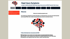 What Headinjurysymptoms.org website looked like in 2020 (4 years ago)