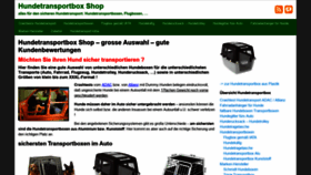 What Hundetransportbox-shop.de website looked like in 2020 (4 years ago)