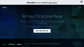 What Hulu.tv website looked like in 2020 (4 years ago)