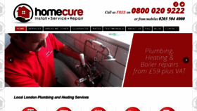 What Homecureplumbers.co.uk website looked like in 2020 (4 years ago)