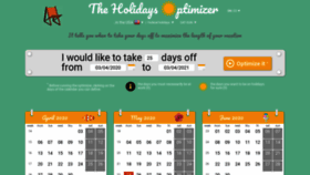 What Holidays-optimizer.org website looked like in 2020 (4 years ago)