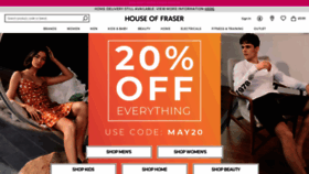 What Houseoffraser.com website looked like in 2020 (4 years ago)