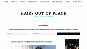 What Hairsoutofplace.com website looked like in 2020 (4 years ago)