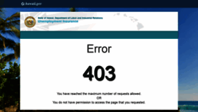 What Huiclaims.hawaii.gov website looked like in 2020 (4 years ago)
