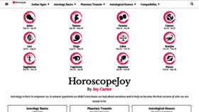 What Horoscopejoy.com website looked like in 2020 (3 years ago)