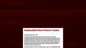 What Haddonfieldschools.org website looked like in 2020 (4 years ago)