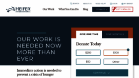 What Heifer.org website looked like in 2020 (3 years ago)