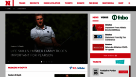 What Huskers.com website looked like in 2020 (3 years ago)