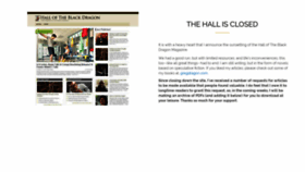 What Halloftheblackdragon.com website looked like in 2020 (3 years ago)