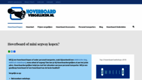 What Hoverboardvergelijken.nl website looked like in 2020 (3 years ago)