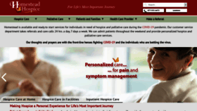 What Homesteadhospice.com website looked like in 2020 (3 years ago)