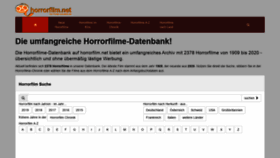 What Horrorfilm.net website looked like in 2020 (3 years ago)