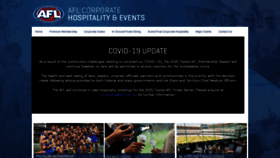 What Hospitality.afl website looked like in 2020 (3 years ago)