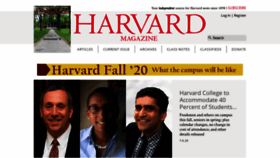 What Harvardmagazine.com website looked like in 2020 (3 years ago)
