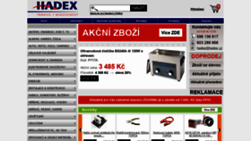 What Hadex.cz website looked like in 2020 (3 years ago)