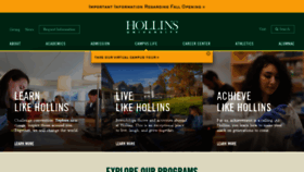 What Hollins.edu website looked like in 2020 (3 years ago)