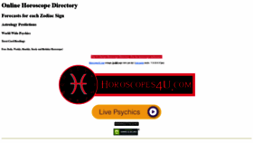 What Horoscopes4u.com website looked like in 2020 (3 years ago)