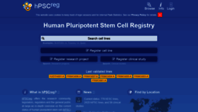 What Hpscreg.eu website looked like in 2020 (3 years ago)