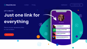 What Heylink.me website looked like in 2020 (5 years ago)