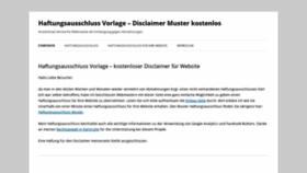 What Haftungsausschluss-vorlage.de website looked like in 2020 (3 years ago)