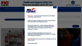 What Healthandhygiene.co.za website looked like in 2020 (3 years ago)