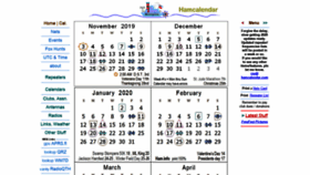 What Hamcalendar.com website looked like in 2020 (3 years ago)