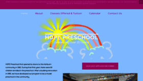 What Hopepreschool.org website looked like in 2020 (3 years ago)