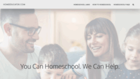 What Homeeducator.com website looked like in 2020 (3 years ago)