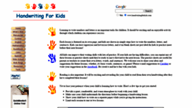 What Handwritingforkids.com website looked like in 2020 (3 years ago)